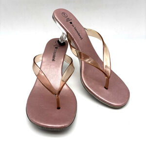 Vintage Y2K No Boundaries JAZZY Pink Jelly Kitten Heel Light Up LED Sandals 7